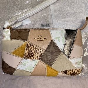 NWT Coach patchwork wristlet